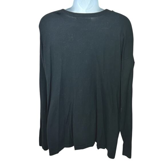 Jones New York Collection Platinum Black Silk Blend Cardigan Sweater Sz 0X Woman - Picture 5 of 6